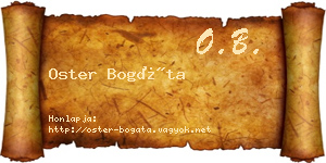 Oster Bogáta névjegykártya